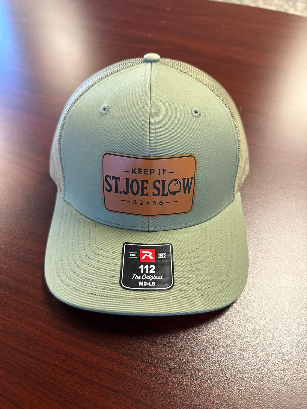 Hat - "Keep It St Joe Slow" Leather Patch - Olive Green - St Joe Slow