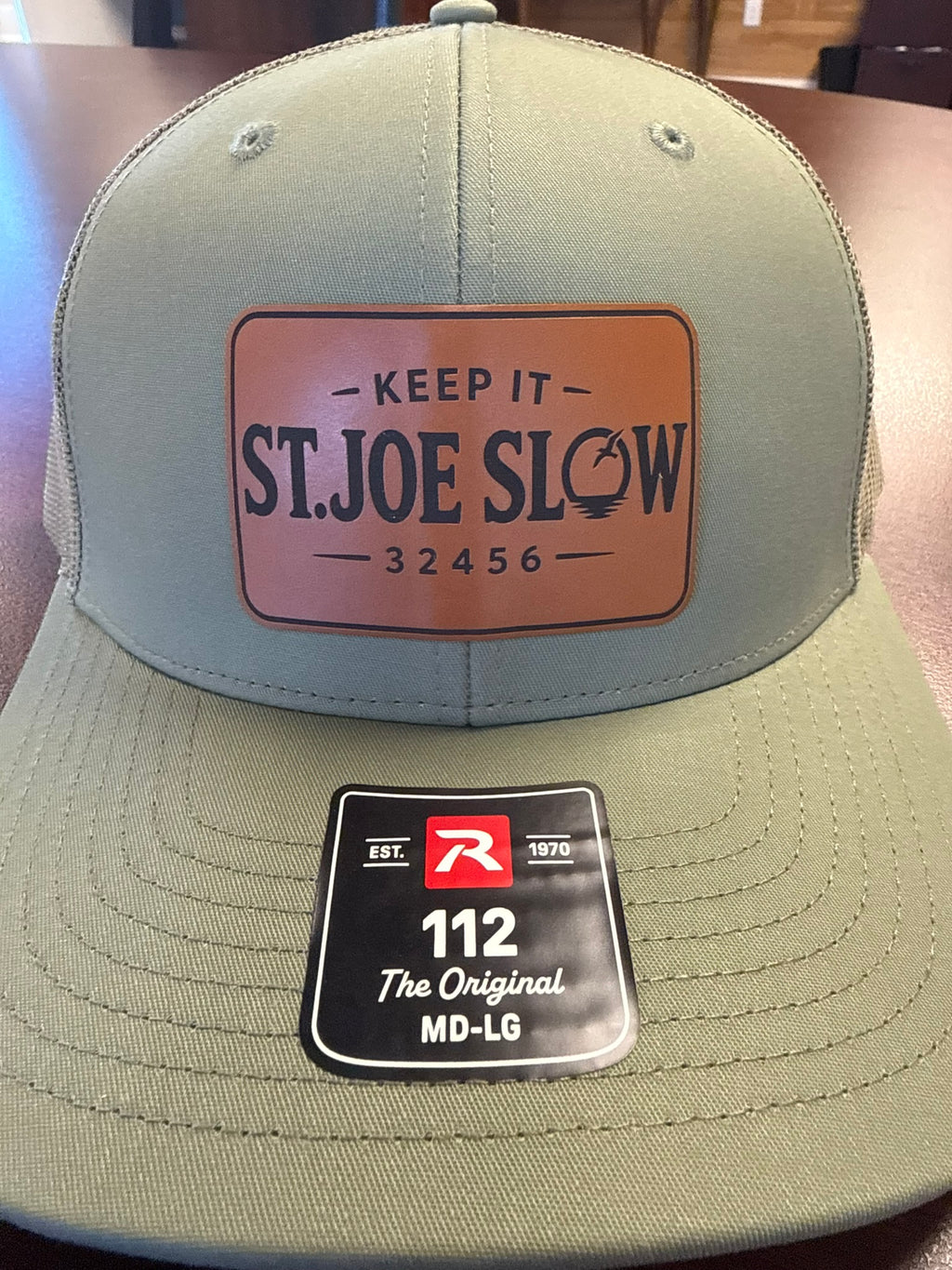 Hat - "Keep It St Joe Slow" Leather Patch - Olive Green - St Joe Slow