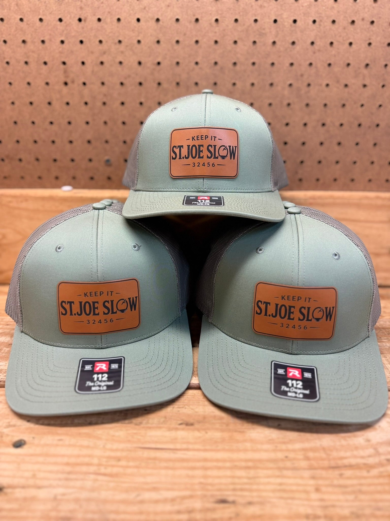 Hat - "Keep It St Joe Slow" Leather Patch - Olive Green - St Joe Slow